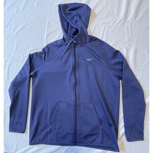 NIKE THERMA WOMENS FULL ZIP HOODIE BLUE XL